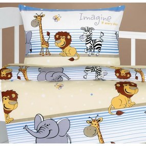 Bellatex Lenjerie de pat din bumbac Agata Safarialbastru, 90 x 135 cm, 45 x 60 cm