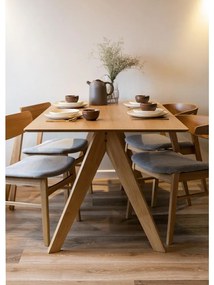 Masă de sufragerie Amey (pentru 6 persoane) (stejar natural). 1099241