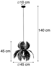 Lampă suspendată vintage aurie - Botanica