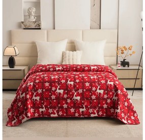 Cuvertura de pat VELVET CHRISTMAS WAVE, rosu Dimensiune: 220 x 240 cm