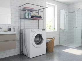 Raft metalic pentru baie deasupra masinii de spalat FIXANO 170x60-90 cm, gri