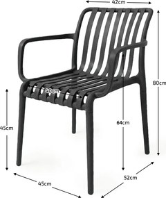 Set de gradina TREGO ISLAND - 2 scaune cu brate si masa rotunda ø 60 cm, antracitová