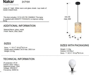 Pendul metal negru, sidef alb Nakar