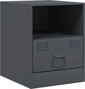 vidaXL Noptieră, antracit, 34,5x39x44 cm, oțel