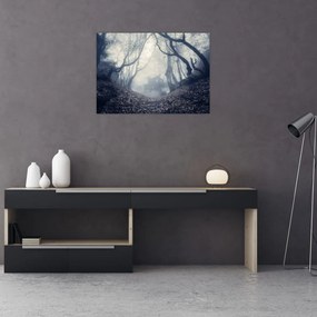Tablou pe sticlă - Pădurea în ceață (70x50 cm)
