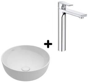Pachet lavoar pe blat Villeroy&amp;Boch Artis si baterie Kludi Zenta SL, 41794301+482560565