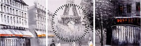 Tablou - Pictură în ulei, Paris (cu ceas) (90x30 cm)