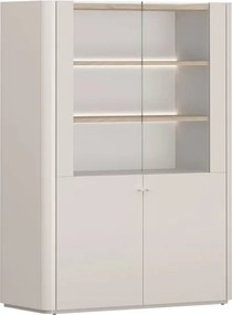 Vitrină Elivo 100 cm cu 2 uși - cașmir / stejar uleiat