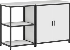 vidaXL Set de depozitare pentru bucătărie cu raft cu ușă 2 pcs Alb