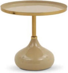 Masuta de cafea Bej Eclipse metalica Ø 51 cm /h 48 cm