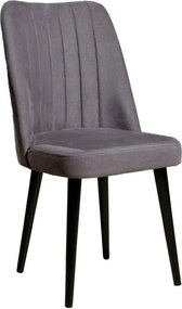 Set 2 scaune POLO, gri/negru, stofa catifelata/metal, 46x45x92 cm
