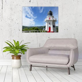 Tablou pe sticlă cu farurile Akaroa, Nooua Zeelanda (70x50 cm)