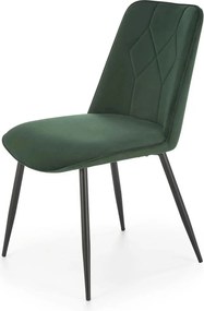 Scaun K539, verde inchis/negru, stofa catifelata/metal, 50x62x84 cm