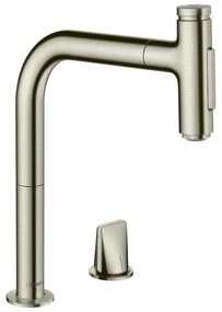 Baterie bucatarie cu dus extractibil crom periat Hansgrohe Metris M71 200 sBox cu 2 jeturi