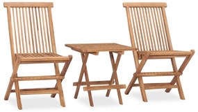 vidaXL Set mobilier de exterior pliabil, 3 piese, lemn masiv tec