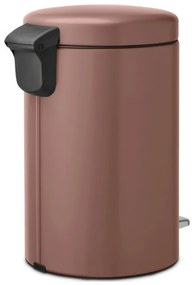Cos de gunoi cu pedala Brabantia NewIcon 1008845, 12 L, Inchidere lina, Baza antiderapanta, Finisaj satinat, Maro