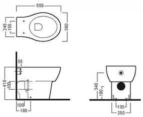 Vas Wc stativ rectificat rimless Hatria Nido