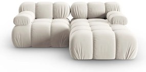 Coltar modular dreapta 3 locuri, Bellis, Micadoni Home, BL, 188x155x70 cm, catifea, bej deschis