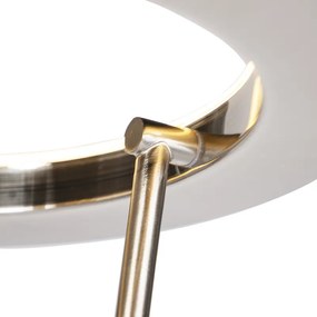 Lampă de podea modernă din oțel și sticlă, inclusiv LED cu braț de citit - Divine