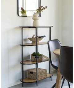 Bibliotecă neagră cu aspect de lemn de stejar 36x111 cm Vita - House Nordic