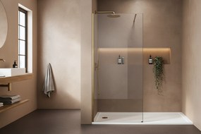 Paravan de dus Rea Flexi Transparent / Brush Gold 90