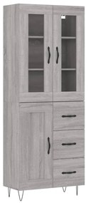 vidaXL Dulap înalt, gri sonoma, 69,5x34x180 cm, lemn compozit