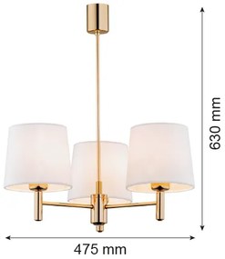 Lustră pe tijă PONTE 3xE27/15W/230V albă Argon 6110