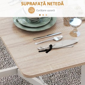 Masă pliabila cu 2 foi cu roți, masă de economisire a spațiului pentru living și bucătărie din MDF și oțel, 120x80x73cm, maro HOMCOM | Aosom Romania
