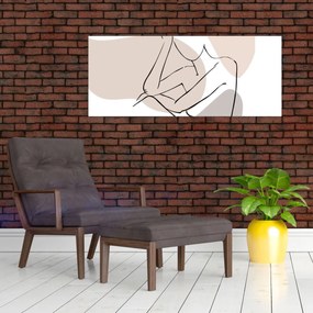 Tablou - Femeie corp linie de artă N⁰1 (120x50 cm)