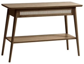 Masă consolă maro cu blat cu aspect de lemn de stejar 40x110 cm Barrali – Unique Furniture