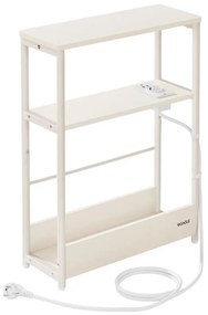 Noptieră ROD cu priză încorporată și porturi USB, alb/crem