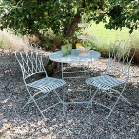 Set bistro din metal cu masa si 2 scaune, "Sky Blue"