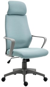 Vinsetto Scaun de Birou Ajustabil cu Suporturi pentru Brațe Suport pentru Cap și Funcție de Balansare Greutate Suportată 120 kg 64x55x116-126 cm Albastru | Aosom Romania