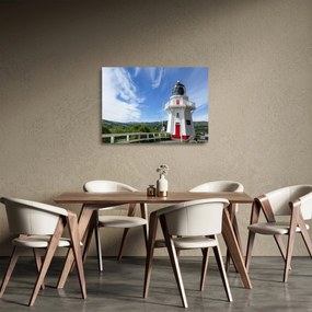 Tablou pe sticlă cu farurile Akaroa, Nooua Zeelanda (70x50 cm)
