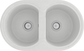 vidaXL Chiuvetă de bucătărie Alb 78 x 47 x 20.5 cm Granit