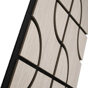 Panou riflaj acustic decorativ, MDF si pasla, AC31, 90x45x1.8cm, Gri