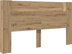 vidaXL Cadran cu LED cu raft Stejar artizanal 180 x 16,5 x 103,5 cm