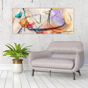 Tablou - Abstract, pasăre (120x50 cm)