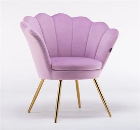 Fotoliu FREY Heather din Catifea cu Picioare Aurii