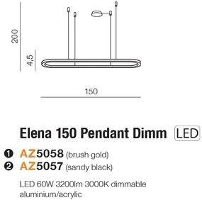 Lustra LED XXL suspendata design modern ELENA 150 DIMM GO