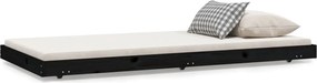 vidaXL Cadru de pat, negru, 75x190 cm, lemn masiv de pin