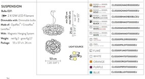 Lustra design unicat realizata manual Clizia Fume, 53cm