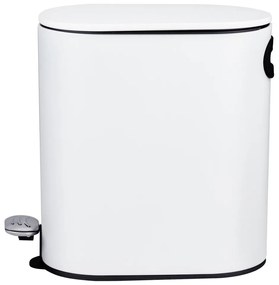 Coș de gunoi alb mat cu pedală din oțel 5 l Collungo – Wenko