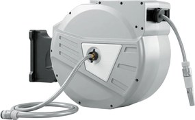 Outsunny Tambur furtun de perete 40+2 m x Ø 15mm, tambur pentru furtun de apă retractabil automat pivotant la 180°, Gri | Aosom Romania