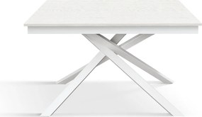 Masa Tiglio, blat extensibil pal laminat, picior metalic - BLAT ALB, PICIOR ALB - 120 CM / 80 CM