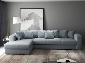 Colțar extensibil dumonde cu ladă de depozitare si sezut confortabil din spuma high-density, Gloria Zoom Grey 320x183 cm