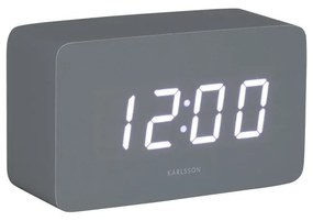 Karlsson 5983GY ceas LED de design cu alarmă gri, 10 cm