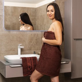 Prosop de corp 4Home Bamboo Premium maro închis, 70 x 140 cm
