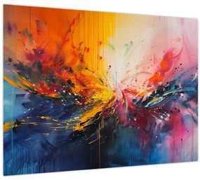 Tablou pe sticlă - Abstracție de culoare (70x50 cm)