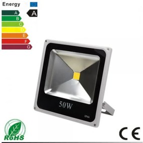 Proiector LED exterior si interior IP 66 Slim, 50W, Gri+negru